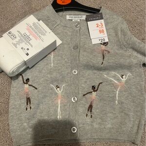 Primark size 2-3 Years Grey ballerina Sweater and tights set NWT